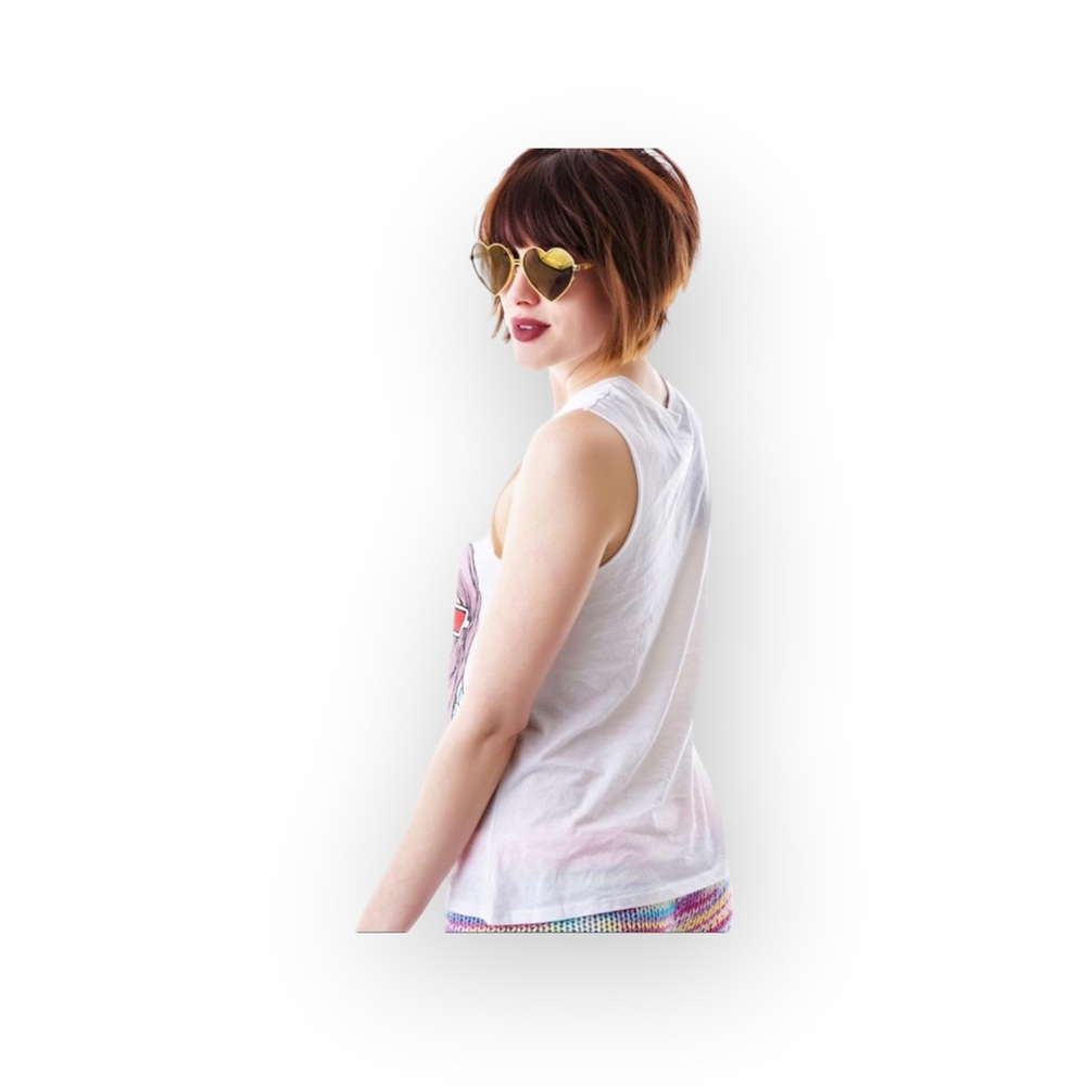 VHTF: Valfre ☻ Vision Girls Weed 3D Muscle Tee ☻ Hand Drawn Indie Designer ☻︎ S - Picture 5 of 16